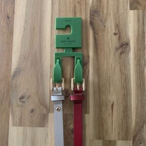 Kate Spade 2 pack genuine leather Belts bow and creamy NWOT size L